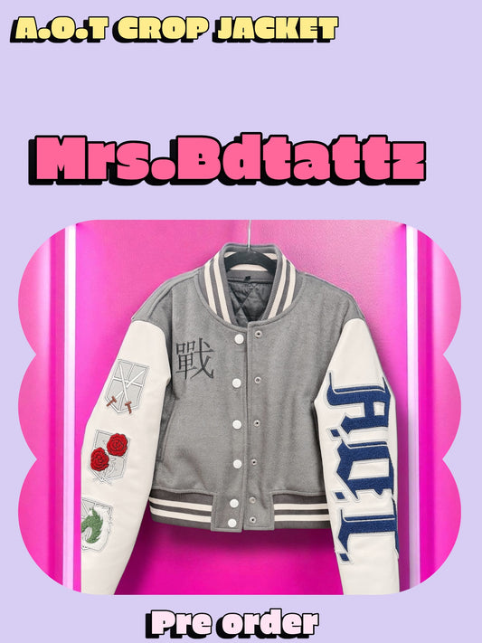 A.O.T Crop Varsity Jacket
